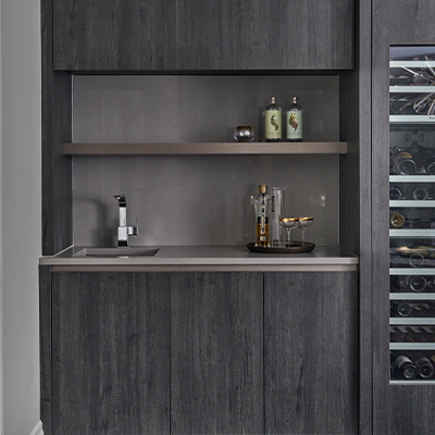 sleek wet bar design by Kate Davidson Photography by Stephani Buchman