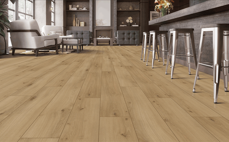 commercial laminate flooring in restaurant