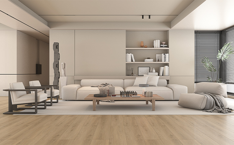 grey area rug in living room with hardwood floors